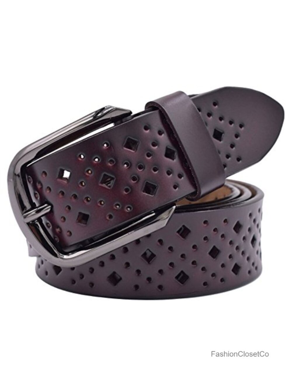 Genuine Leather Hollow Belt Women Pin Buckle Soft Adjustable Waist Belt